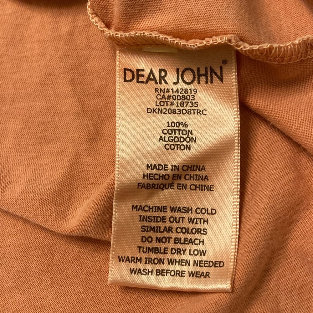 Dear John Terracotta Unity Short Sleeve Tee Size M 100% Cotton - Picture 10 of 10